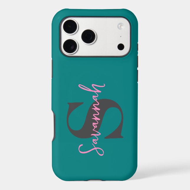 Minimalist Monogram Initial with Pink Script Name (Back)
