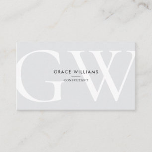 Minimalist Monogram Initials QR Code Professional Business Card