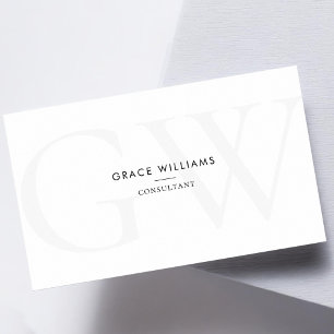 Minimalist Monogram Initials QR Code Professional Business Card
