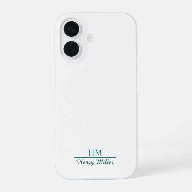 Minimalist Monogram iPhone Case–Personalized Name 16 Case (Back)