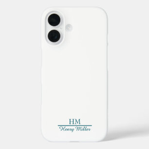 Minimalist Monogram iPhone Case–Personalized Name 16 Case