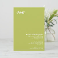Minimalist Monogram Lime Chartreuse Wedding