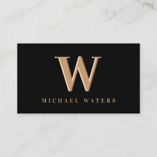 Minimalist Monogram Logo Embossed Effect Business Business Card