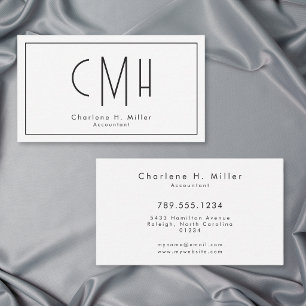 Minimalist Monogram Modern Professional Business Card