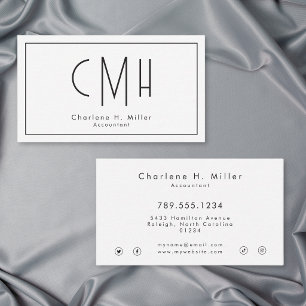 Minimalist Monogram Modern Professional Business Card