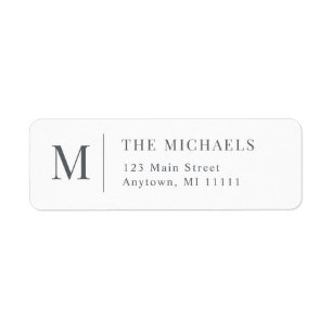 Minimalist Monogram Modern Return Address Label