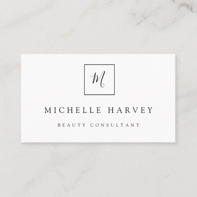 Minimalist Monogram Modern Simple Business Card (Front)