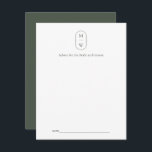 Minimalist Monogram Moss Green Wedding Advice Card<br><div class="desc">Minimalist Monogram Moss Green Wedding Advice Card. Personalize the custom text above. You can find additional coordinating items in our "Minimalist Monogram Sage Green & Moss Green Wedding" collection. ***PLEASE NOTE: ALL OF THE WORDING AND TEXT AND BACKGROUND COLOR IS EDITABLE. You can change all of the words and you...</div>