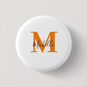 Minimalist Monogram Name and Initials 1 Inch Round Button