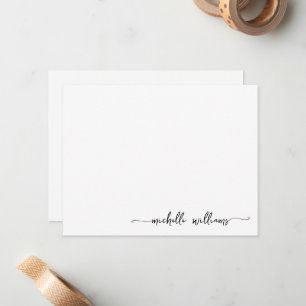 Minimalist Monogram Name Stylish Signature Script Card