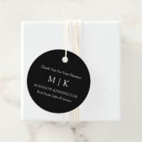 Minimalist Monogram or Add Logo Business Black