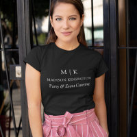 Minimalist Monogram or Add Logo Business Black