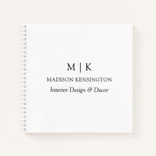 Minimalist Monogram or Add Logo Business Square Notebook