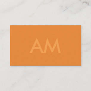 Minimalist Monogram Orange Business Card