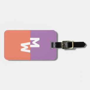 Minimalist Monogram Pastel Two Tone Luggage Tag