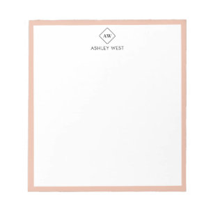 Minimalist Monogram Personal Stationery Notepad