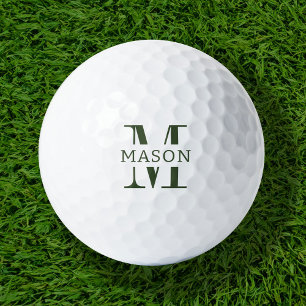 Minimalist Monogram Personalized Golf Balls