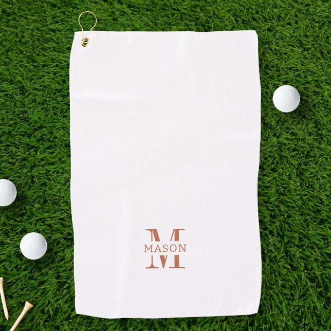 Minimalist Monogram Personalized Golf Towel (Creator Uploaded)