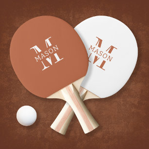 Minimalist Monogram Personalized Ping Pong Paddle