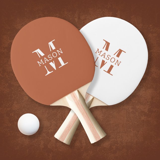 Minimalist Monogram Personalized Ping Pong Paddle (Creator Uploaded)