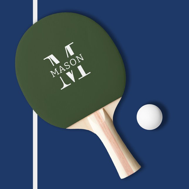 Minimalist Monogram Personalized Ping Pong Paddle (Creator Uploaded)