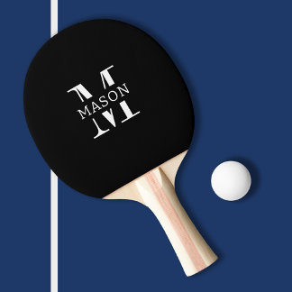 Minimalist Monogram Personalized Ping Pong Paddle