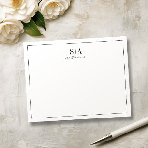 Minimalist monogram personalized Stationery Card