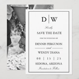 Minimalist Monogram Photo Save The Date