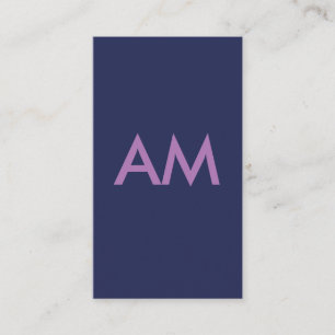 Minimalist Monogram Purple Business Card