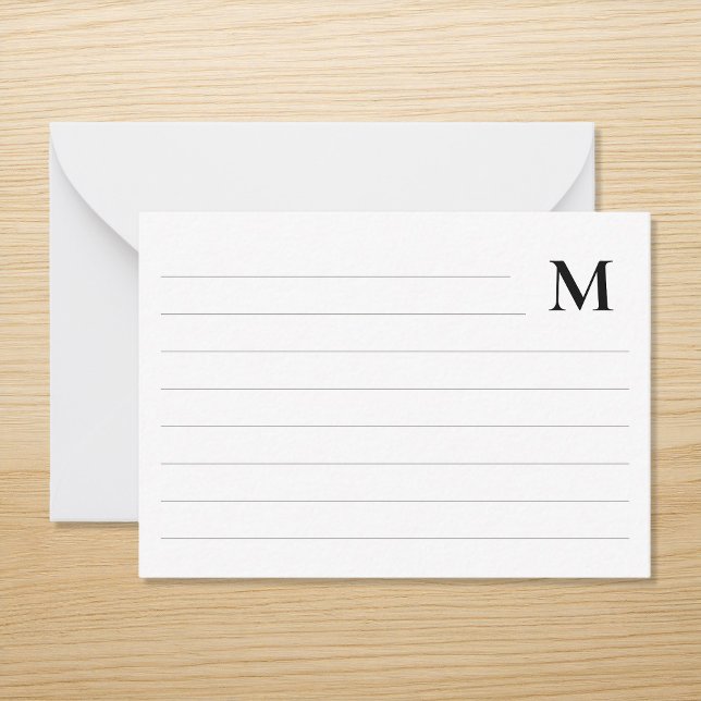 Minimalist Monogram Ruled Card (Creator Uploaded)