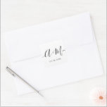 Minimalist Monogram Script Custom Wedding date Cla Square Sticker<br><div class="desc">Elevate your wedding details with the Minimalist Monogram Script Custom Wedding Date Sticker. This elegant and personalized sticker adds a touch of sophistication to your wedding stationery, allowing you to showcase your monogram and wedding date in a simple yet impactful way. The sticker features a minimalist script design that exudes...</div>