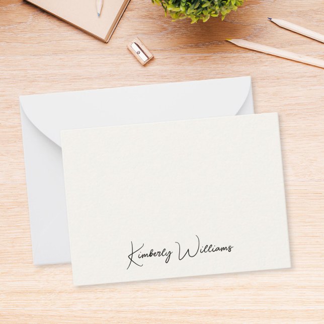 Minimalist Monogram Signature Script Cream Card (Creator Uploaded)