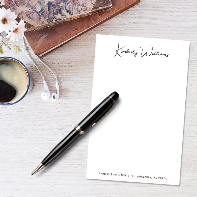 Minimalist Monogram Signature Script Personalized Stationery (Creator Uploaded)