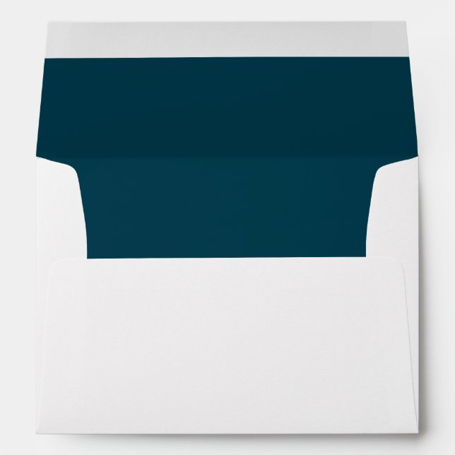 Minimalist Monogram Teal Blue Note Card Envelope (Back (Bottom))