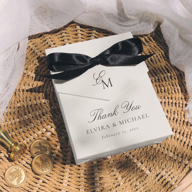 Minimalist Monogram Thank You Editorial Wedding Favor Box (Creator Uploaded)