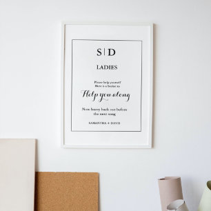  Minimalist Monogram Wedding Bathroom Basket Sign