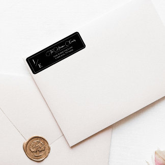 Minimalist Monogram Wedding | Black Return Address