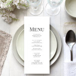 Minimalist Monogram Wedding Menu Card<br><div class="desc">Indulge in understated elegance with our Minimalist Monogram Wedding Menu Card. The front boasts a customizable menu against a crisp white backdrop adorned with sleek black typography. Turn the card over to discover the minimalist monograms, completing the chic design. This card is a fusion of simplicity and sophistication, ensuring your...</div>