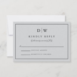 Minimalist Monogram Wedding RSVP Card