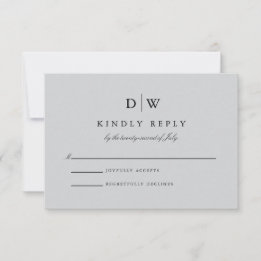 Minimalist Monogram Wedding RSVP Card