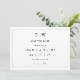 Minimalist Monogram Wedding Save The Date
