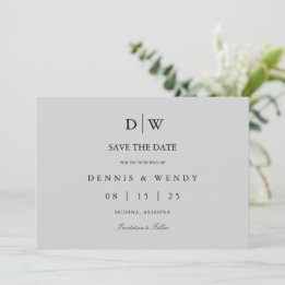 Minimalist Monogram Wedding Save The Date