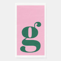 Minimalist Monogrammed Initial Bold Pink Green