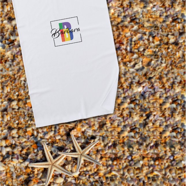 Minimalist monogrammed initial coloured letter B  Beach Towel (Creator Uploaded)