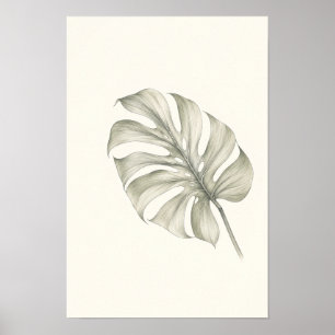 Minimalist Monstera Leaf Botanical Wall Art