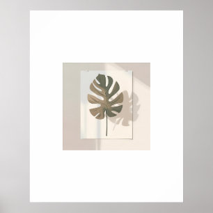 Minimalist Monstera Wall Art – Tropical Leaf Poste