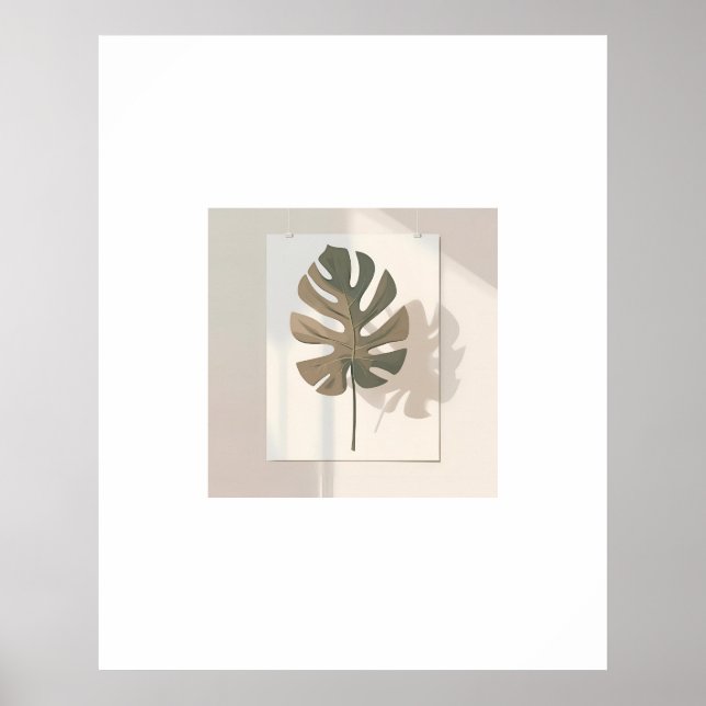 Minimalist Monstera Wall Art – Tropical Leaf Poste (Front)