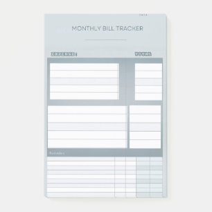 Minimalist Monthly Bill Tracker Sticker   Budget  Post-it Notes