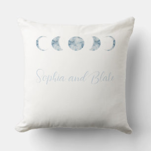 Minimalist Moon Phases Celestial Throw Pillow