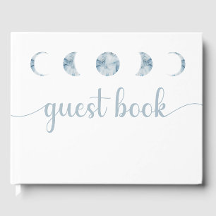 Minimalist Moon Phases Celestial Wedding Guest Book